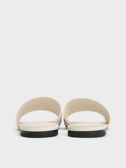 Ivette Woven Slide Sandals - Chalk | CHARLES & KEITH