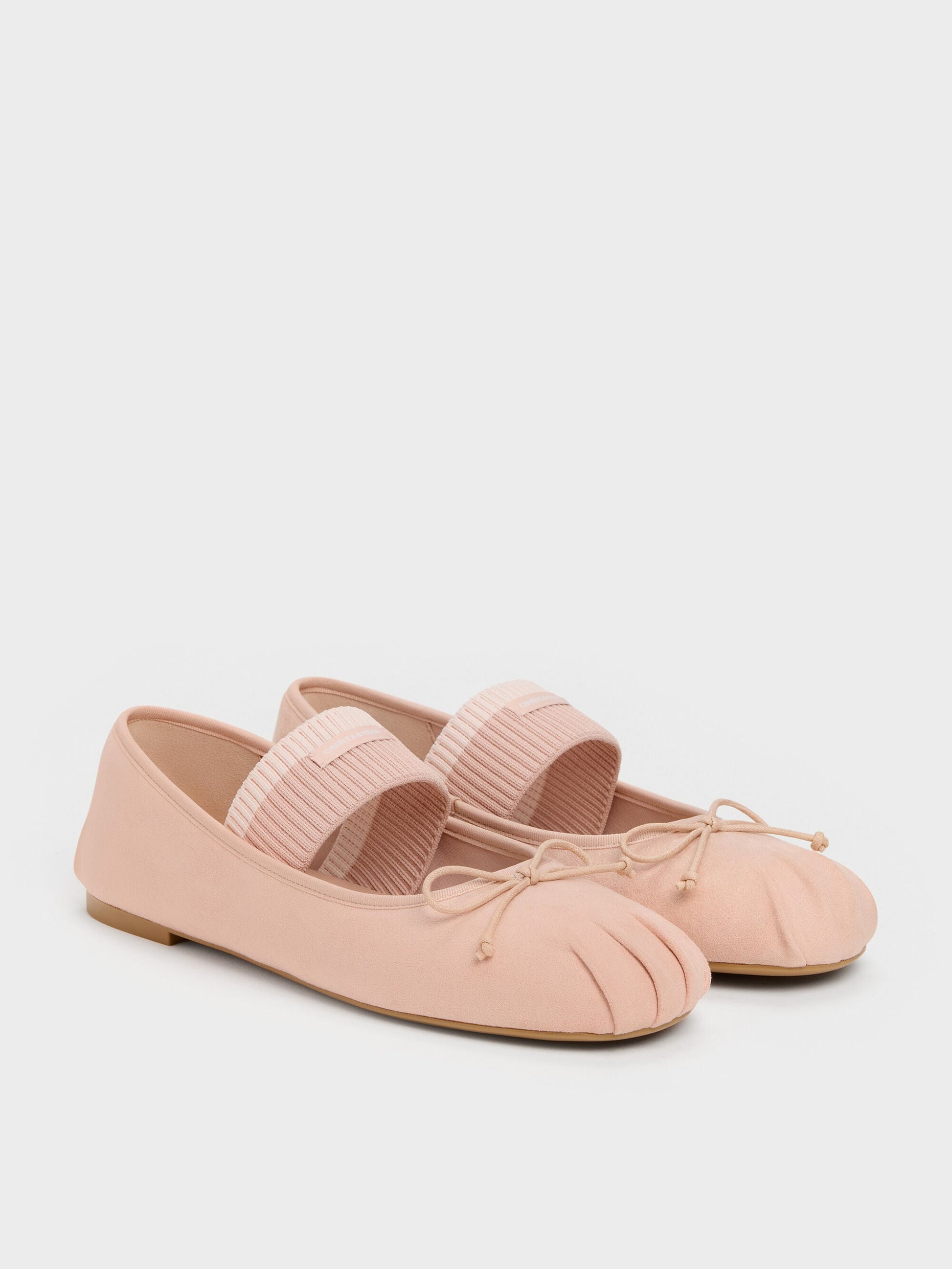 Winona Faux Suede Mary Jane Flats - Blush | CHARLES & KEITH