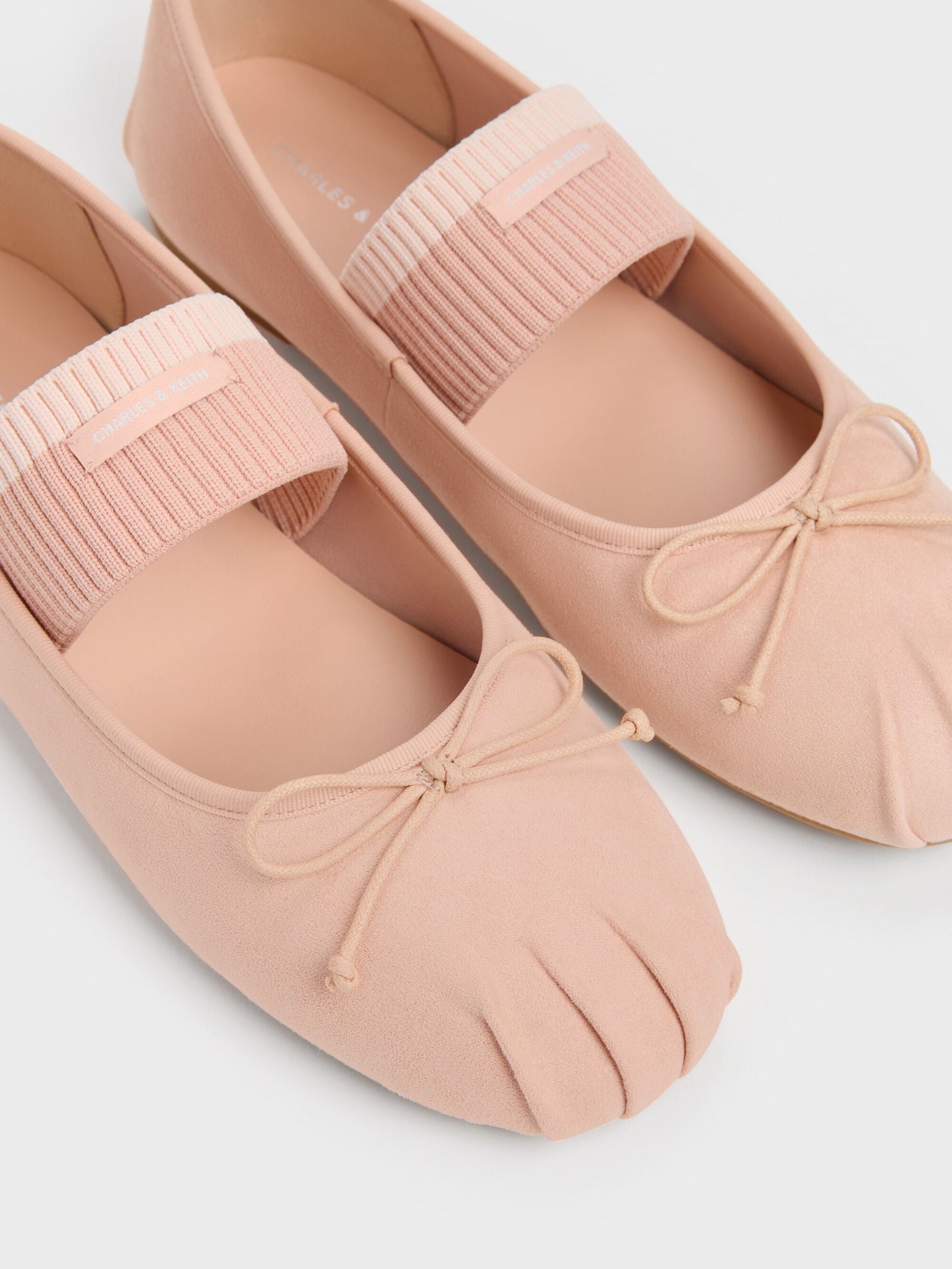 Winona Faux Suede Mary Jane Flats - Blush | CHARLES & KEITH