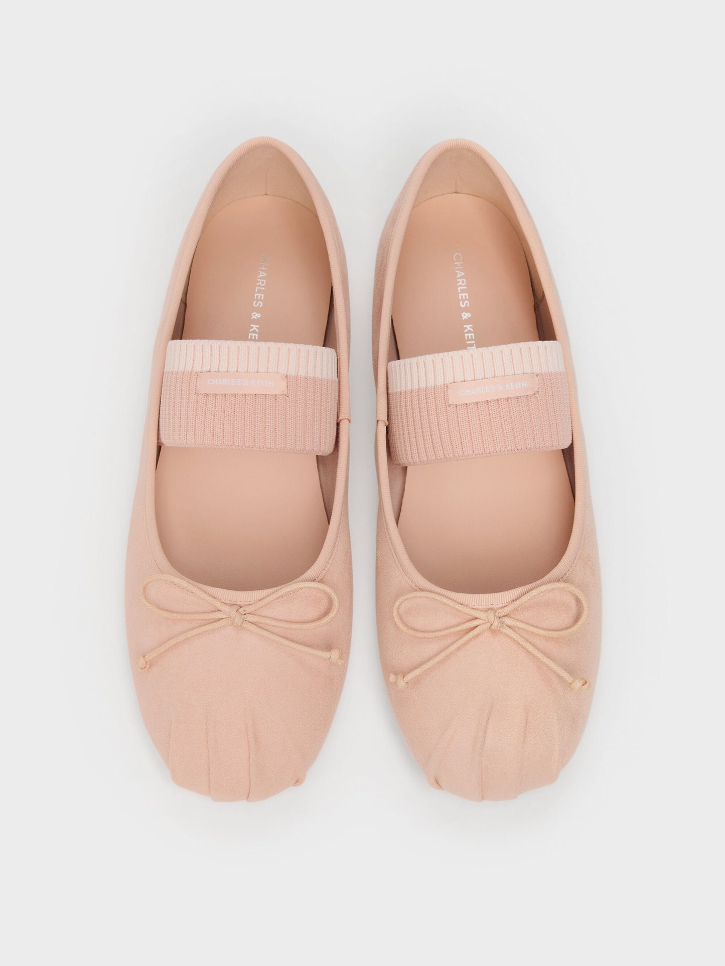 Winona Faux Suede Mary Jane Flats - Blush | CHARLES & KEITH