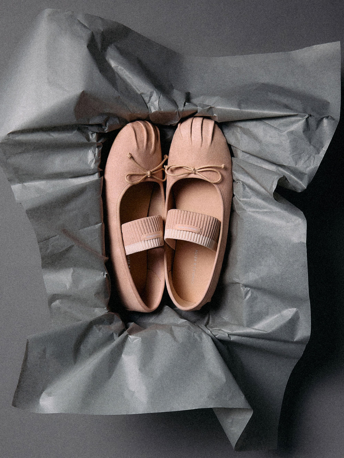 Winona Faux Suede Mary Jane Flats - Blush | CHARLES & KEITH