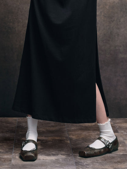 Myler Crinkle-Effect Bow Mary Janes - Dark Brown | CHARLES & KEITH