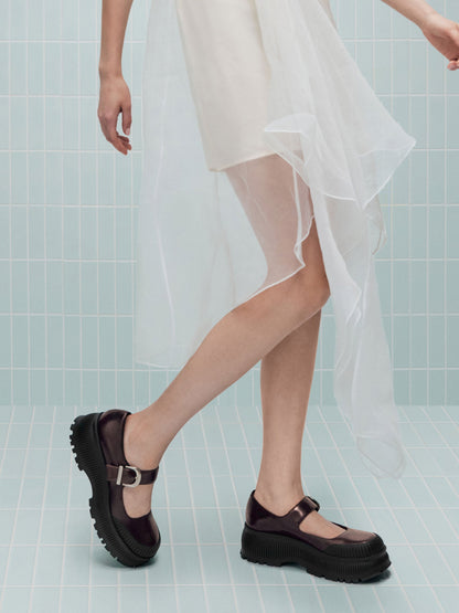 Darra Platform Mary Janes - Burgundy | CHARLES & KEITH