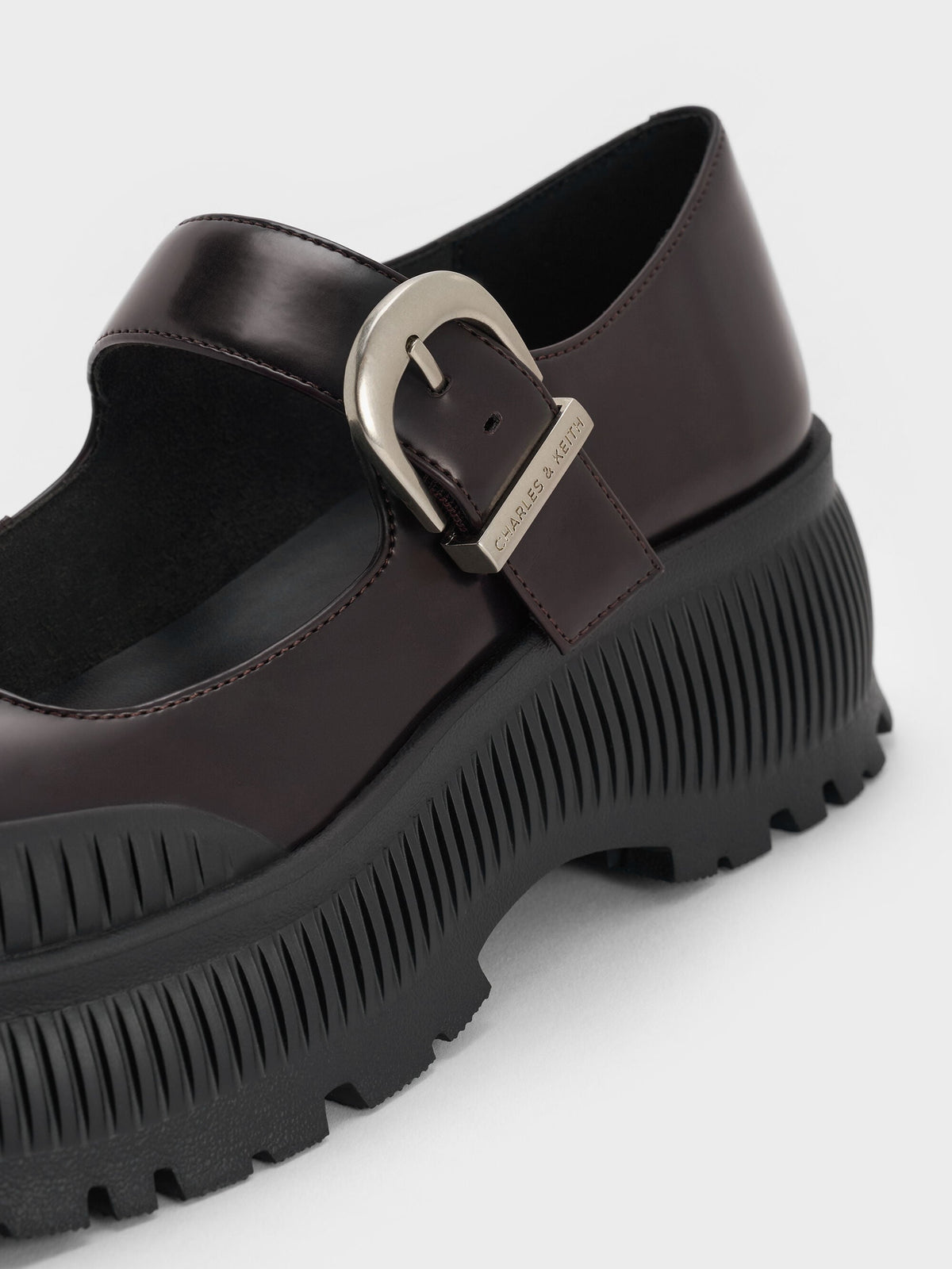 Darra Platform Mary Janes - Burgundy | CHARLES & KEITH