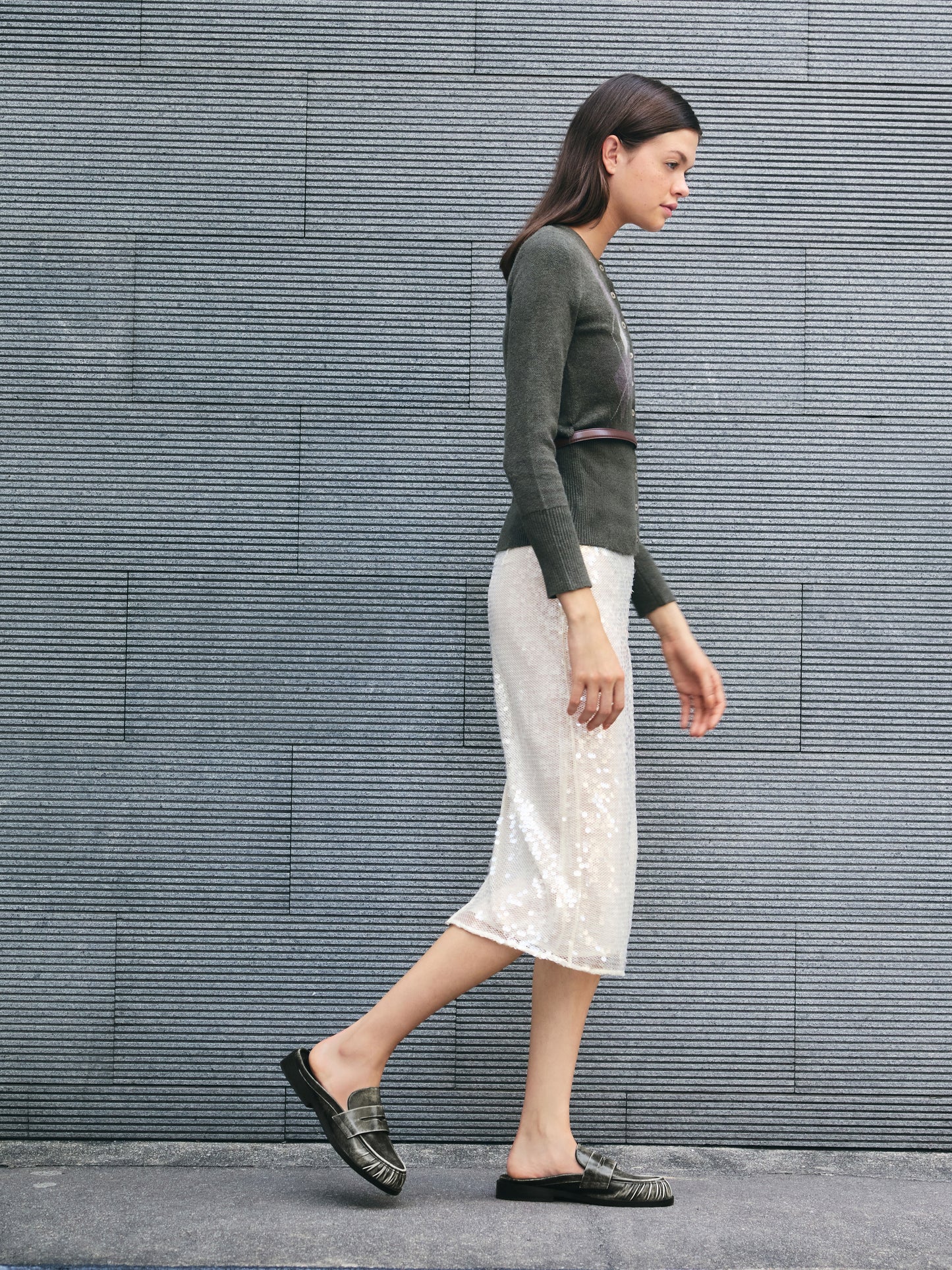 Dylan Penny Loafer Mules - Grey | CHARLES & KEITH