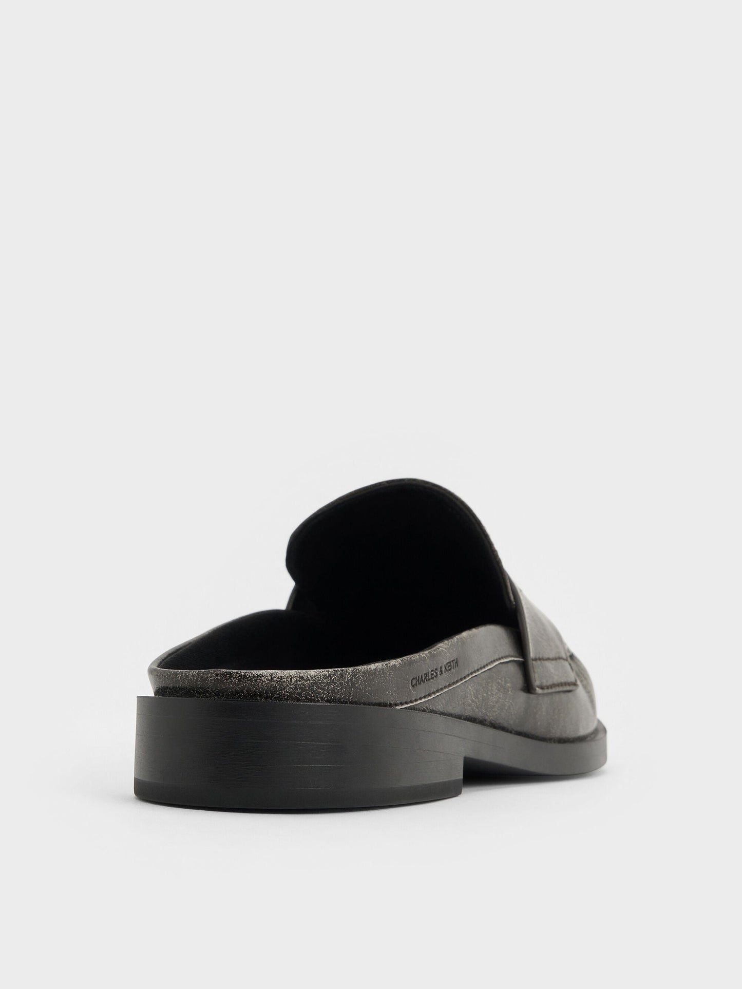 Dylan Penny Loafer Mules - Grey | CHARLES & KEITH
