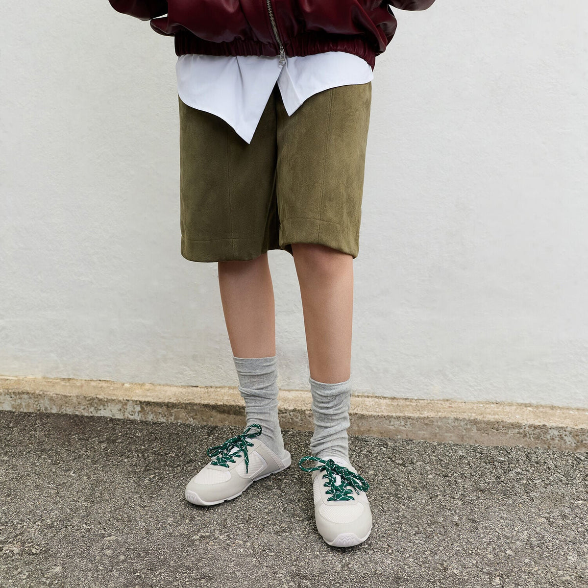 Mesh Lace-Up Sneaker Mules - White | CHARLES & KEITH