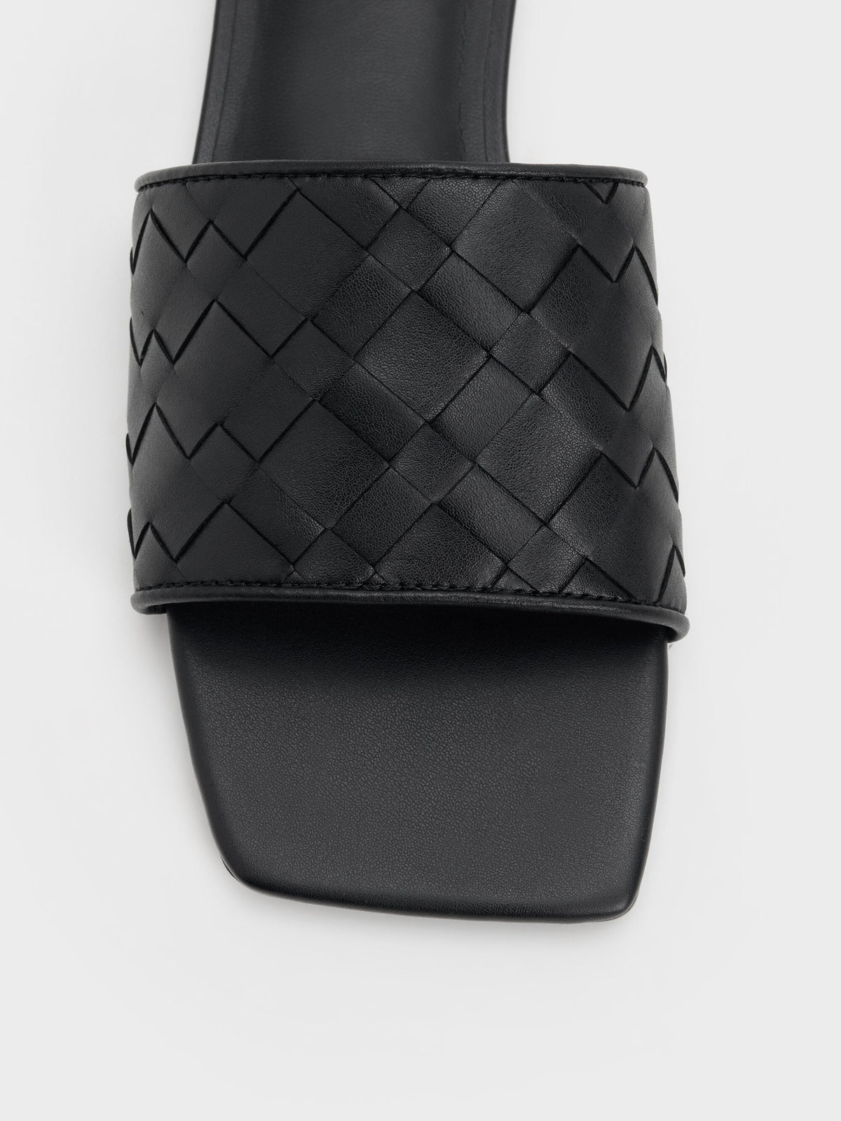 Ivette Woven Slide Sandals - Black | CHARLES & KEITH