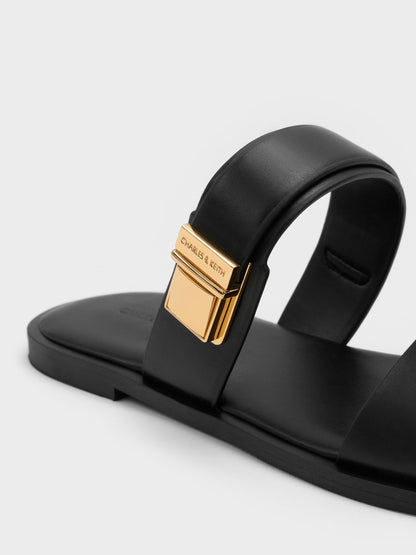Dove Double-Strap Sandals - Black | CHARLES & KEITH