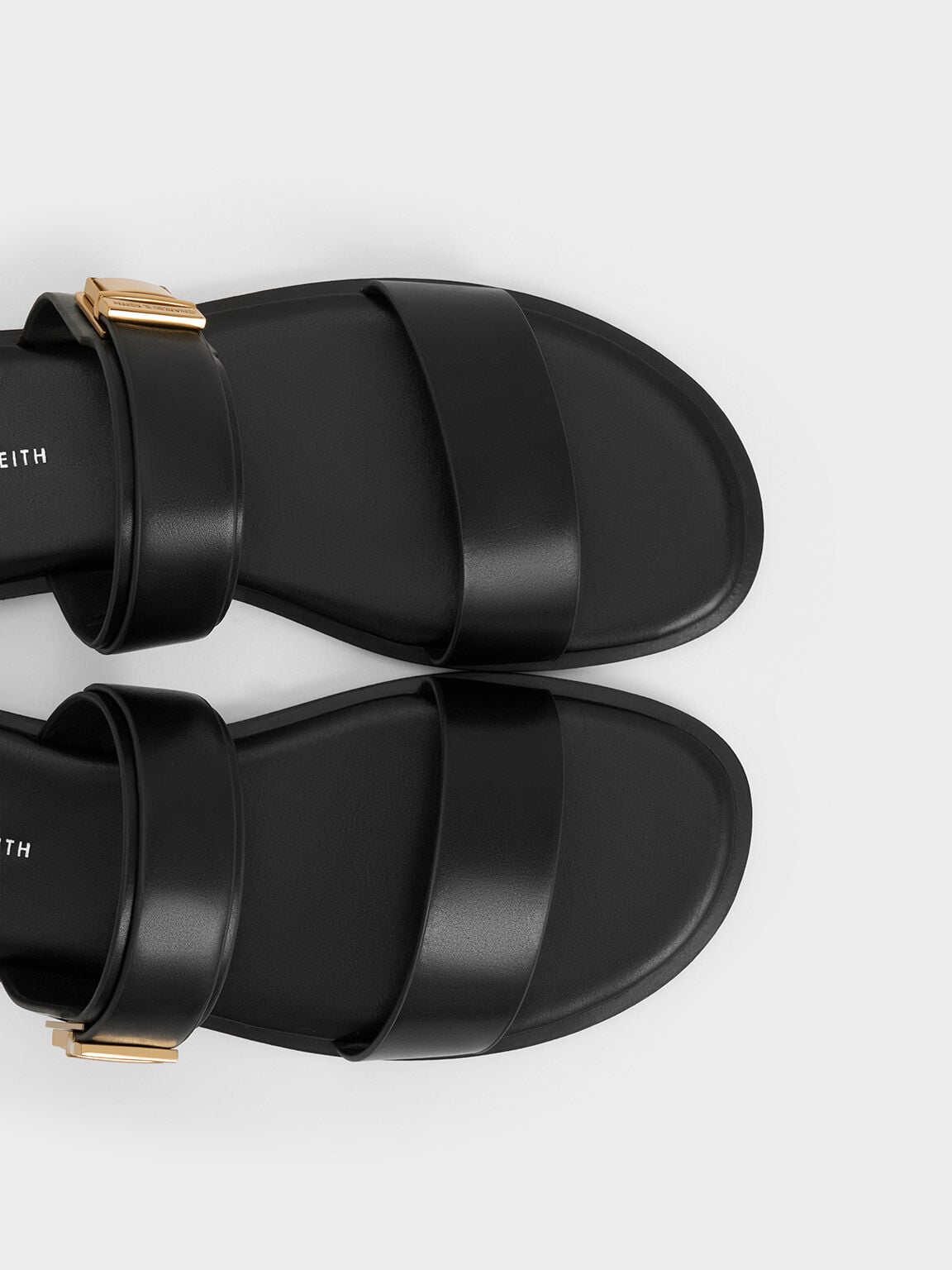 Dove Double-Strap Sandals - Black | CHARLES & KEITH