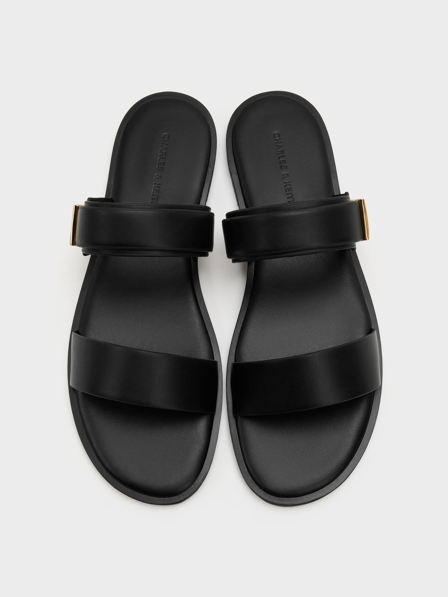 Dove Double-Strap Sandals - Black | CHARLES & KEITH