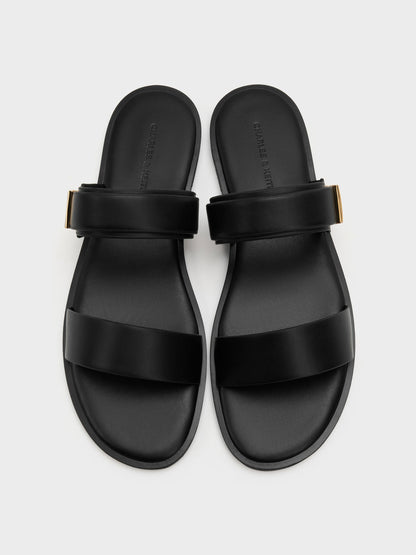 Dove Double-Strap Sandals - Black | CHARLES & KEITH
