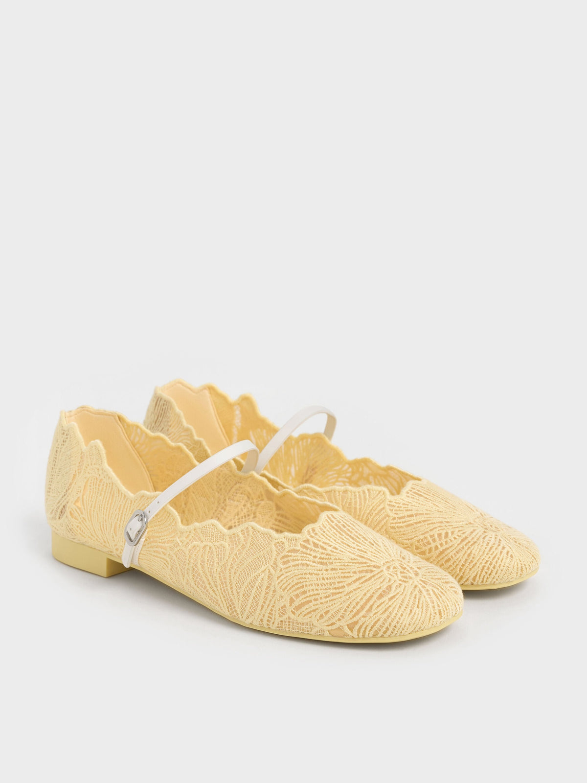 Meja Floral Mary Jane Flats - Yellow | CHARLES & KEITH