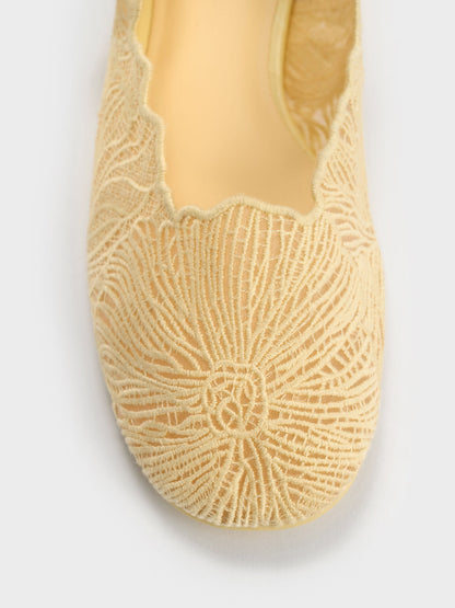 Meja Floral Mary Jane Flats - Yellow | CHARLES & KEITH