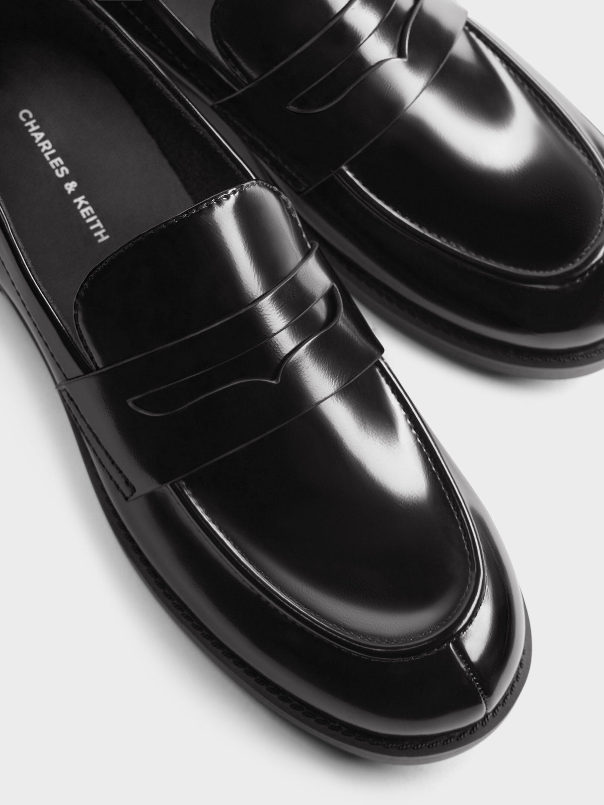 Arven Penny Loafers - Black Box | CHARLES & KEITH