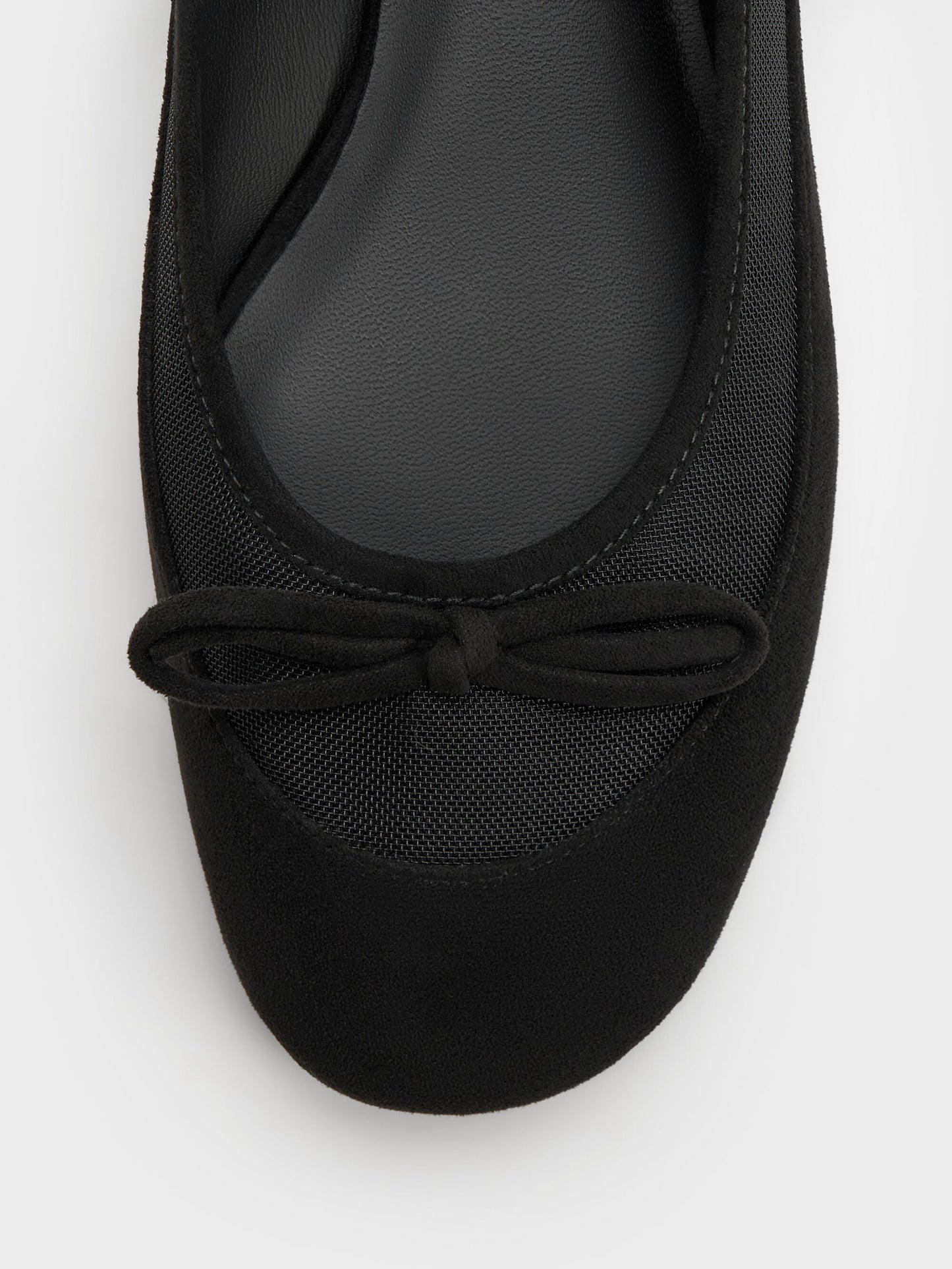 Mulligan Faux Suede & Mesh Mary Janes - Black Textured | CHARLES & KEITH