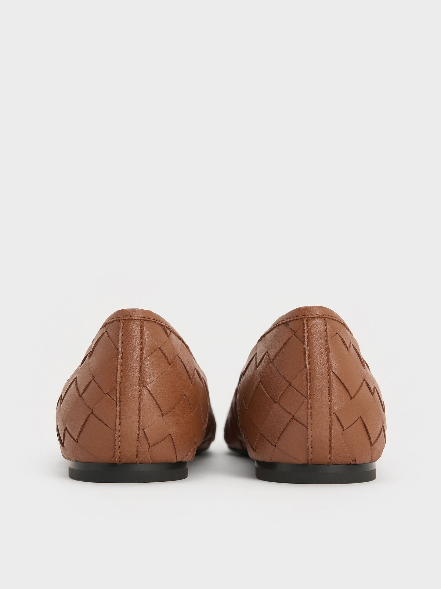 Ivette Woven Bow Ballet Flats - Brown | CHARLES & KEITH