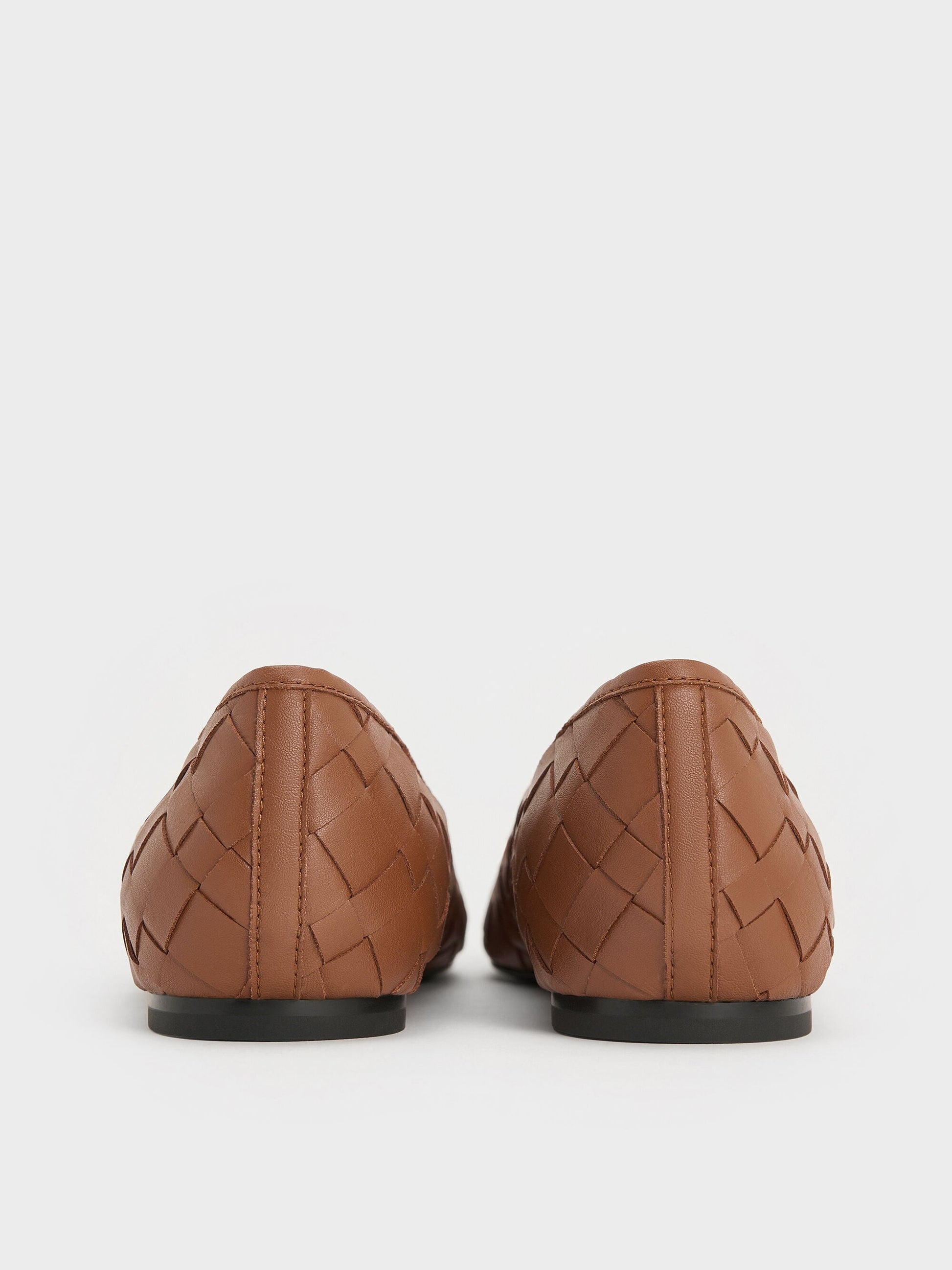 Ivette Woven Bow Ballet Flats - Brown | CHARLES & KEITH