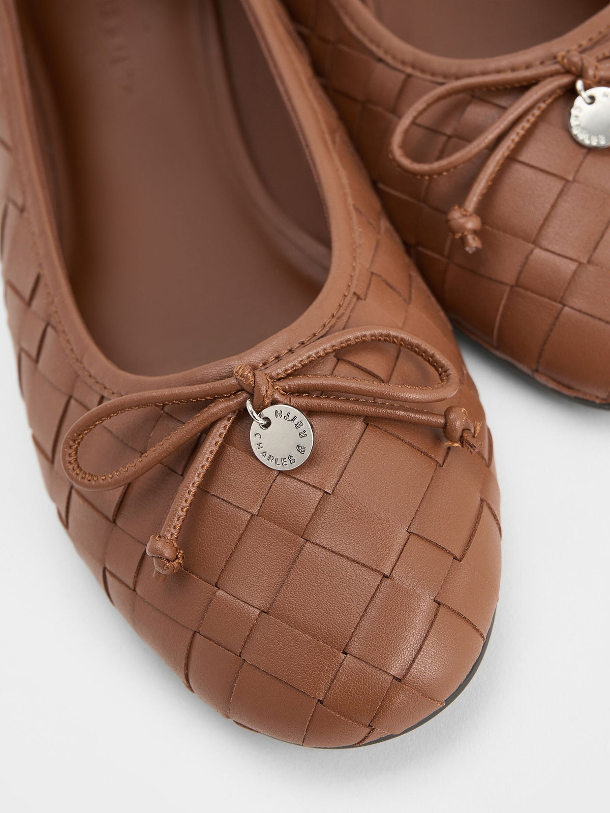 Ivette Woven Bow Ballet Flats - Brown | CHARLES & KEITH