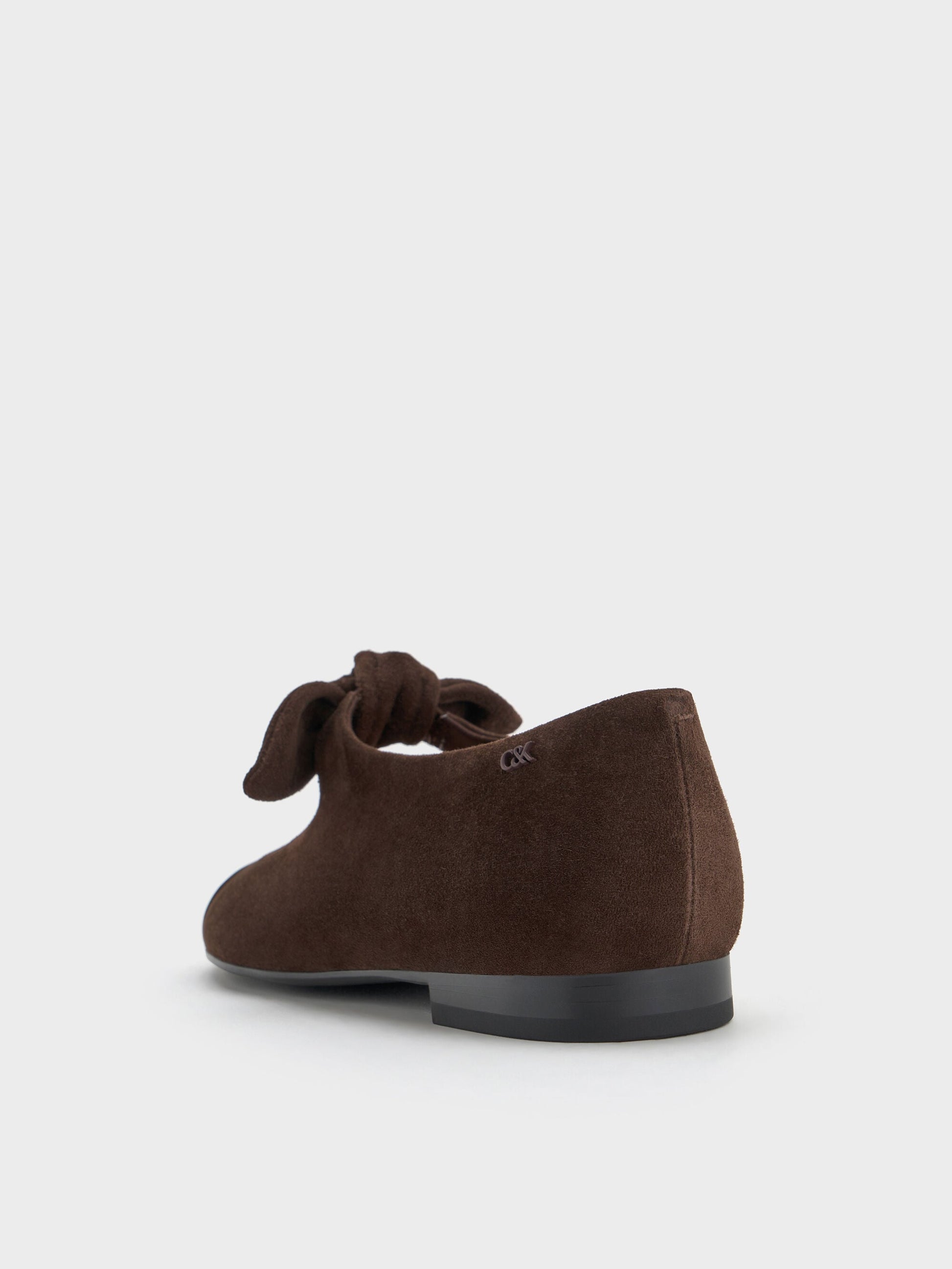 Suede & Leather Mary Janes - Dark Brown Textured | CHARLES & KEITH