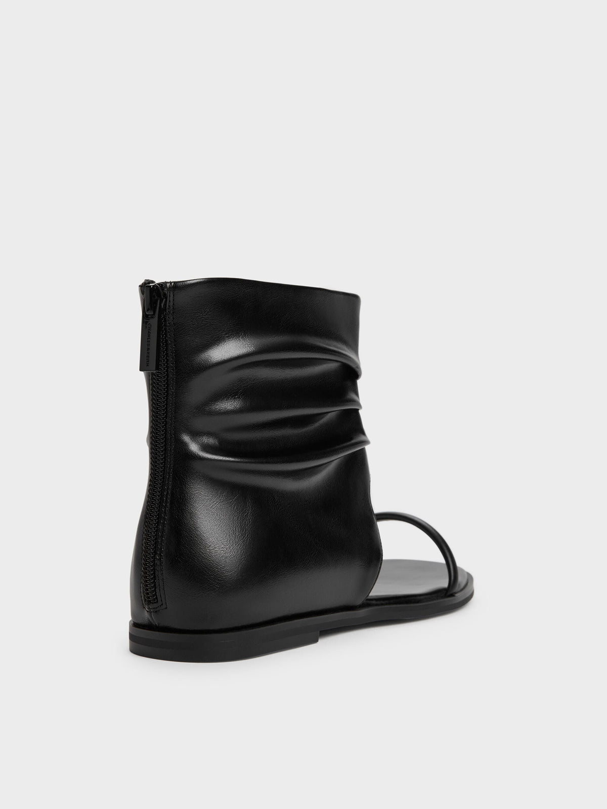 Joplin Ruched Boot Sandals - Black | CHARLES & KEITH