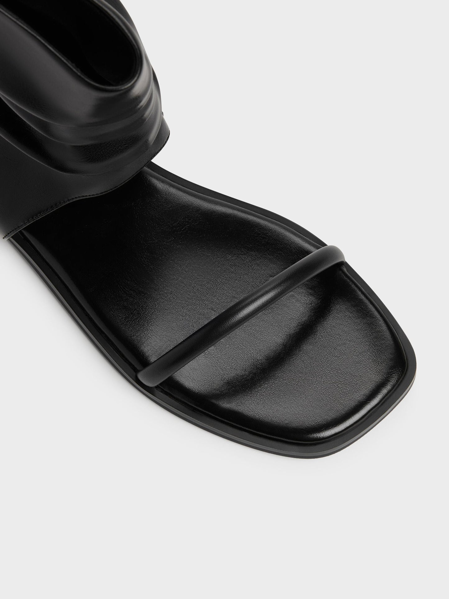 Joplin Ruched Boot Sandals - Black | CHARLES & KEITH