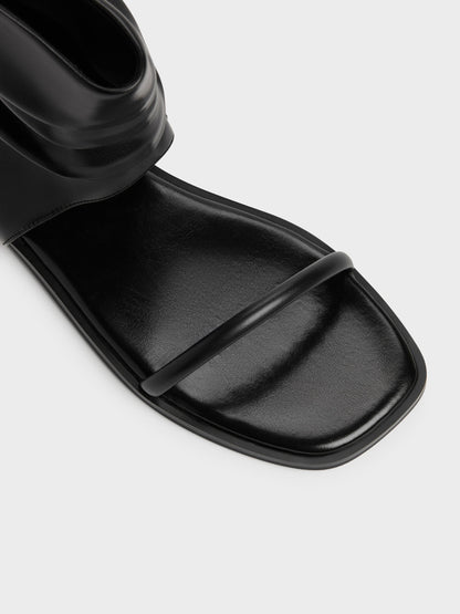 Joplin Ruched Boot Sandals - Black | CHARLES & KEITH
