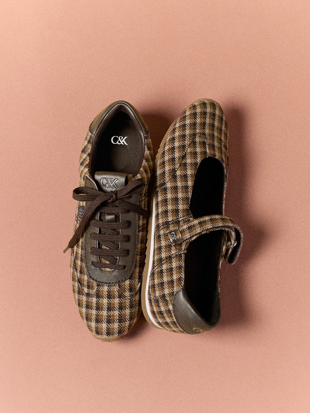 Jace Leather Checkered Mary Jane Sneakers - Multi | CHARLES & KEITH