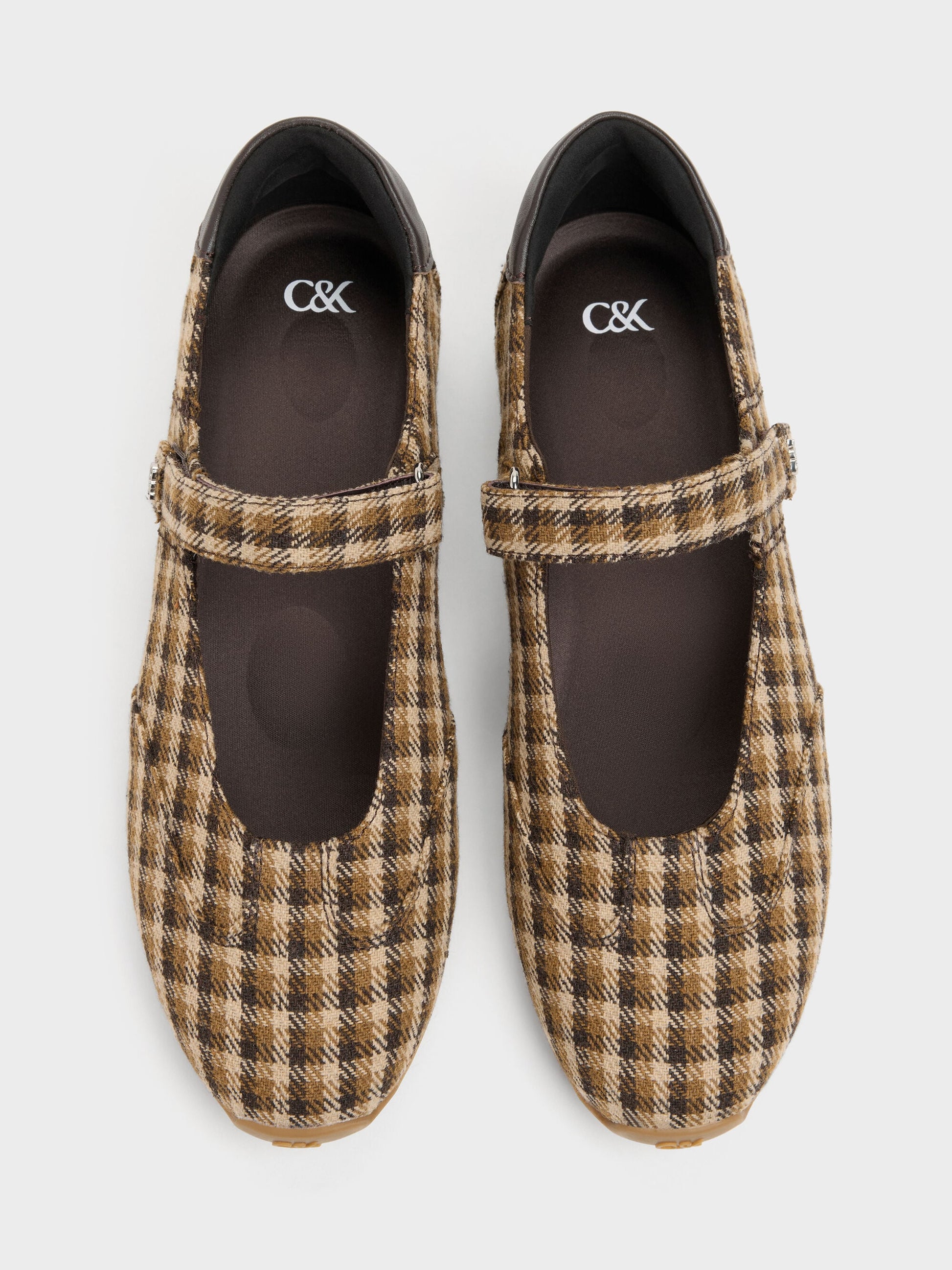 Jace Leather Checkered Mary Jane Sneakers - Multi | CHARLES & KEITH
