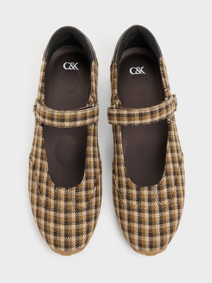 Jace Leather Checkered Mary Jane Sneakers - Multi | CHARLES & KEITH
