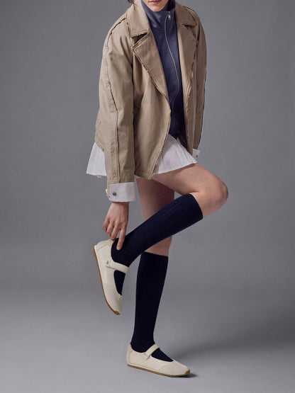 Jace Leather & Suede Mary Jane Sneakers - Chalk | CHARLES & KEITH