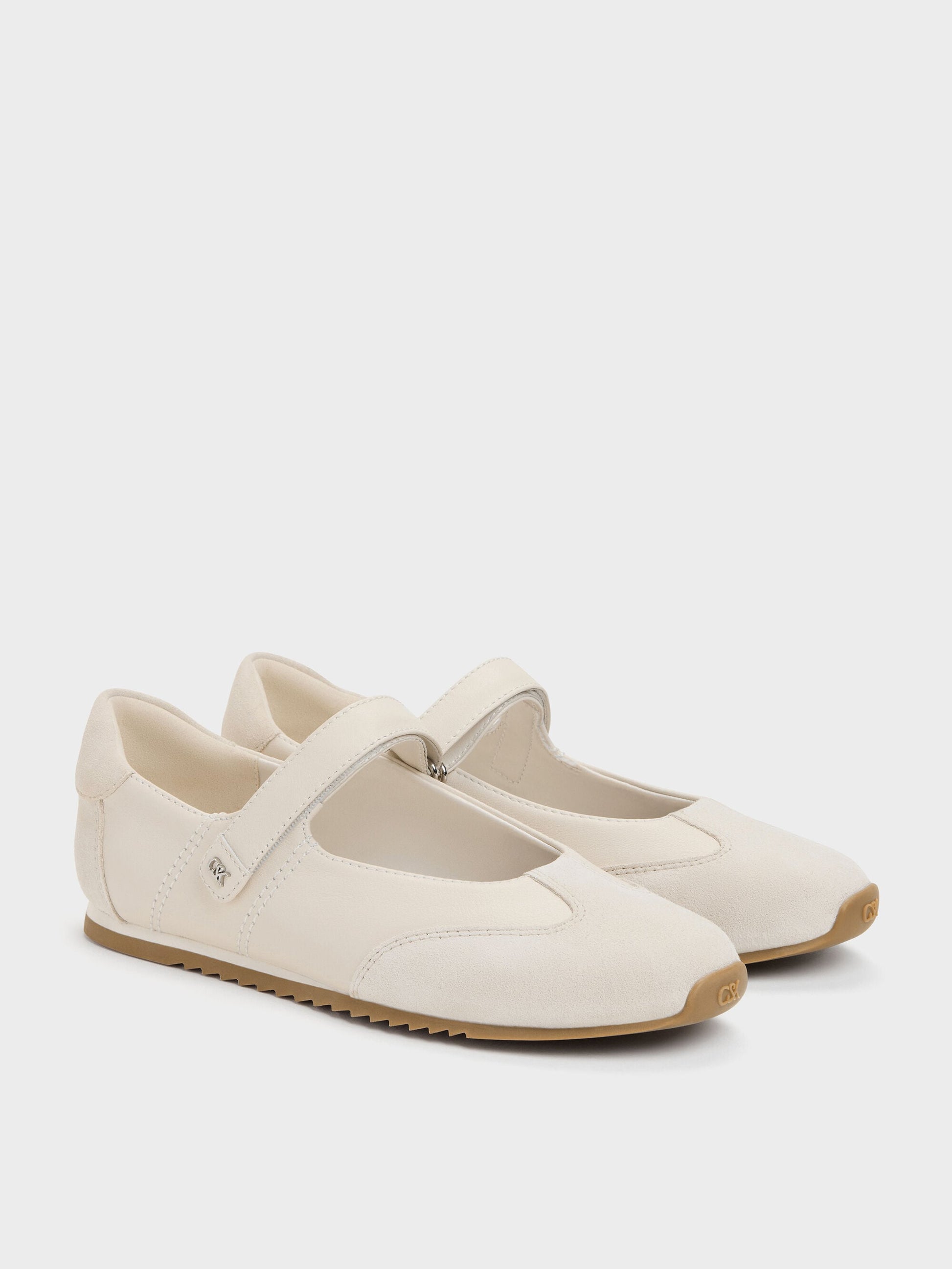 Jace Leather & Suede Mary Jane Sneakers - Chalk | CHARLES & KEITH