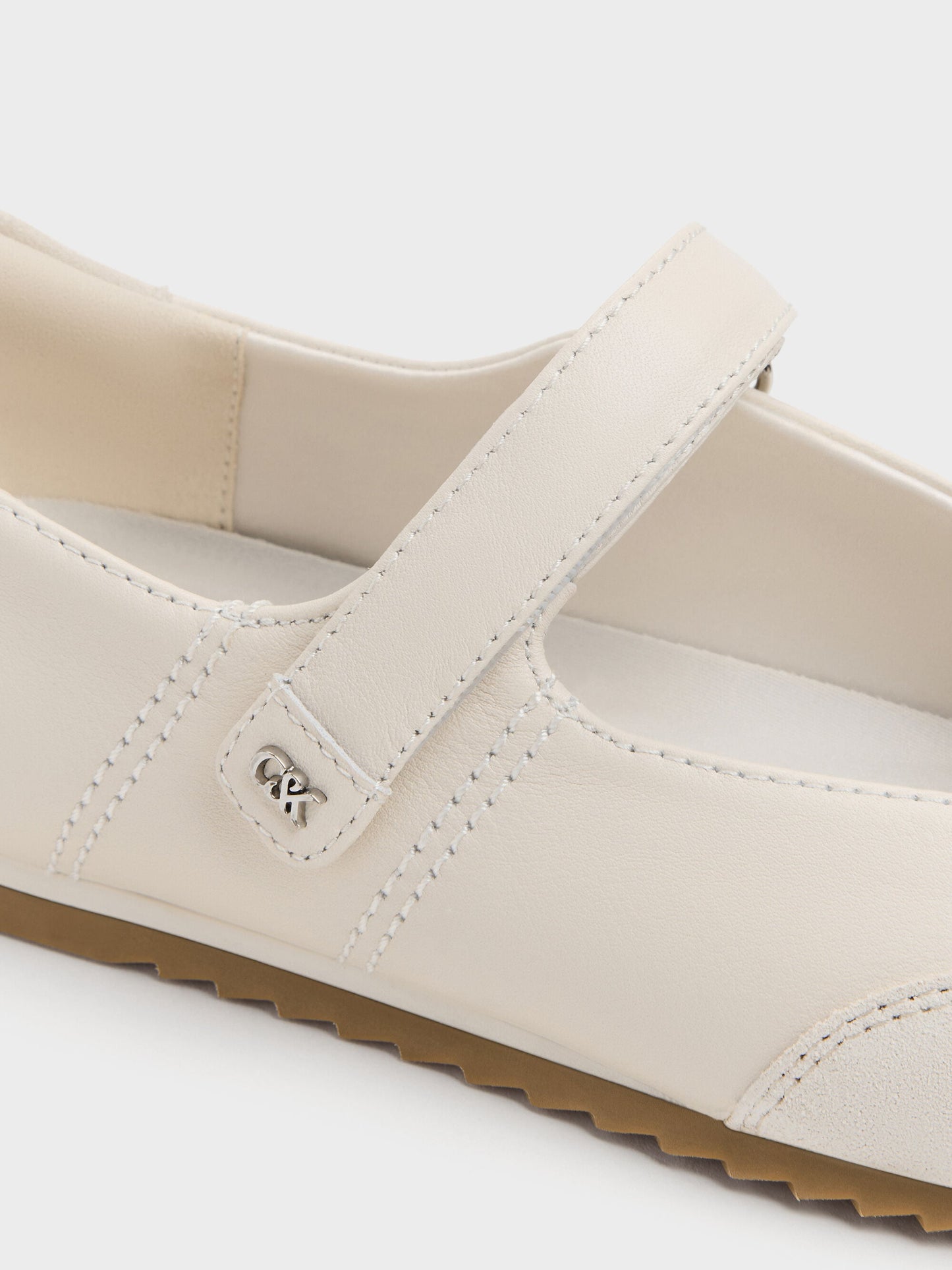 Jace Leather & Suede Mary Jane Sneakers - Chalk | CHARLES & KEITH