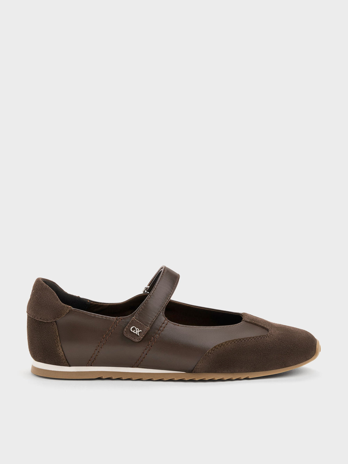 Jace Leather & Suede Mary Jane Sneakers - Dark Brown | CHARLES & KEITH