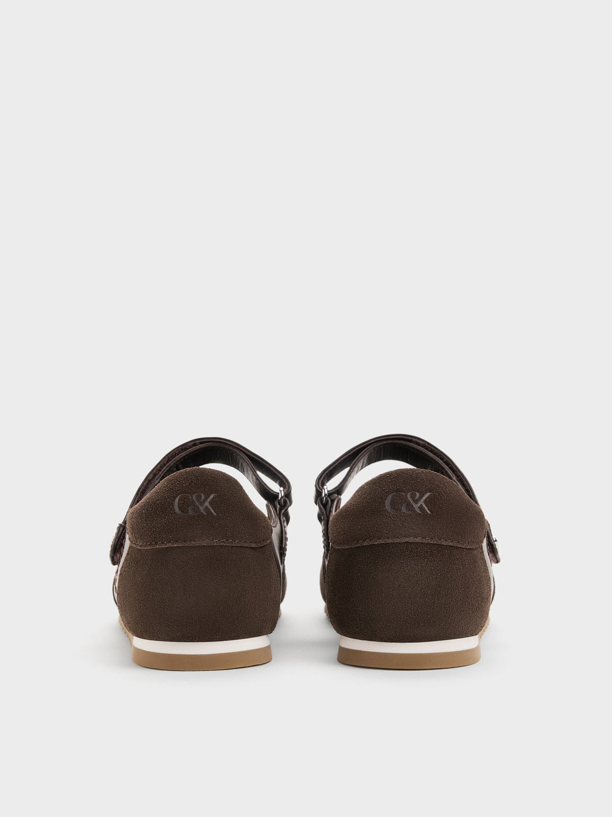 Jace Leather & Suede Mary Jane Sneakers - Dark Brown | CHARLES & KEITH