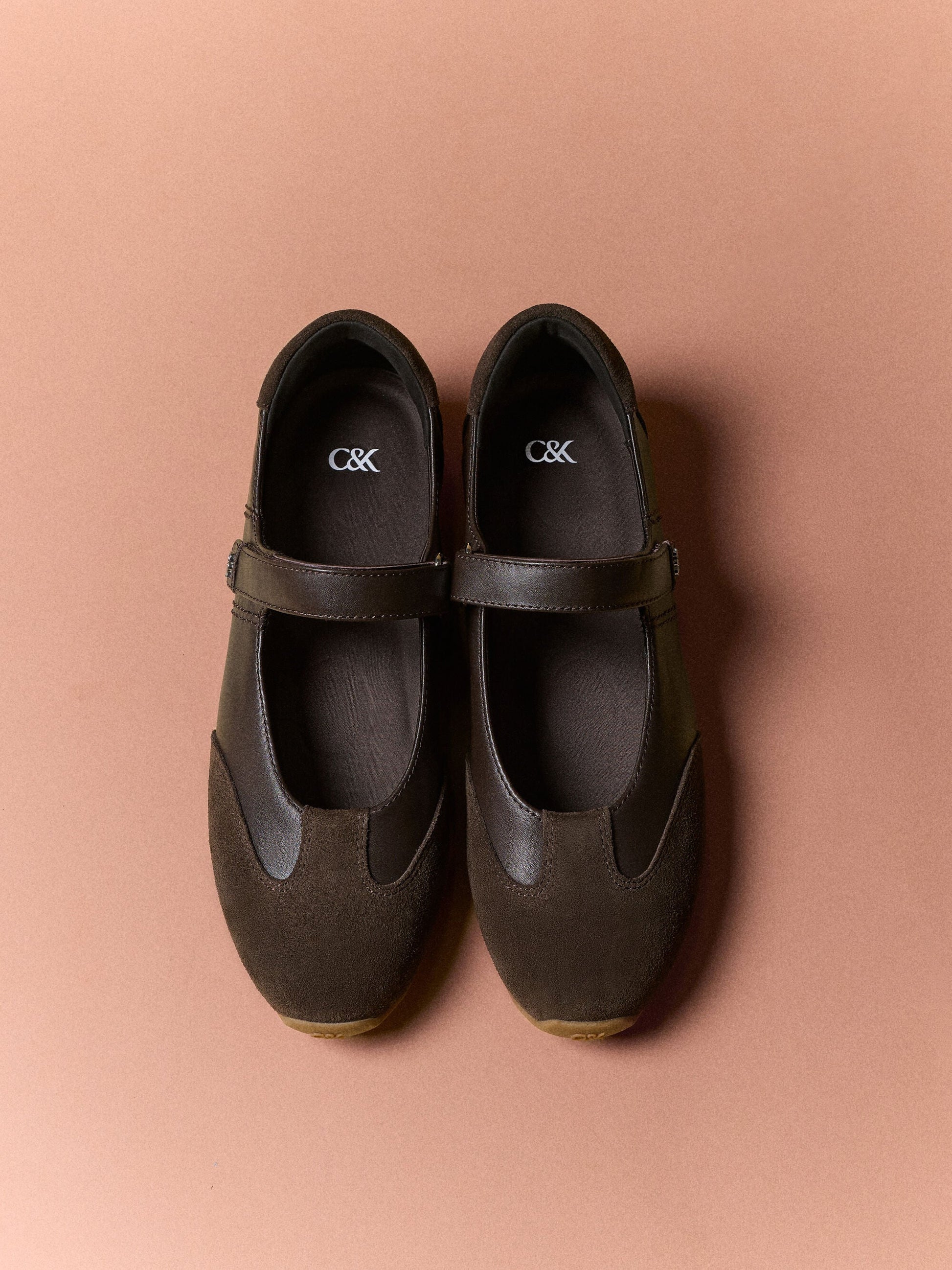 Jace Leather & Suede Mary Jane Sneakers - Dark Brown | CHARLES & KEITH