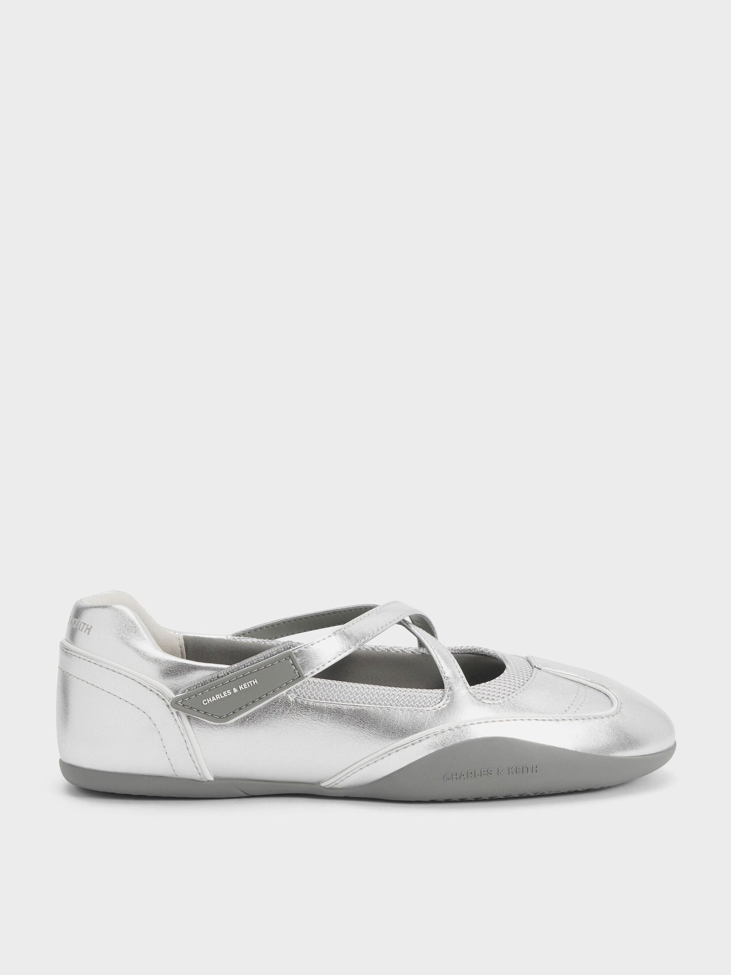 Mika Crossover Mary Jane Sneakers - Silver | CHARLES & KEITH