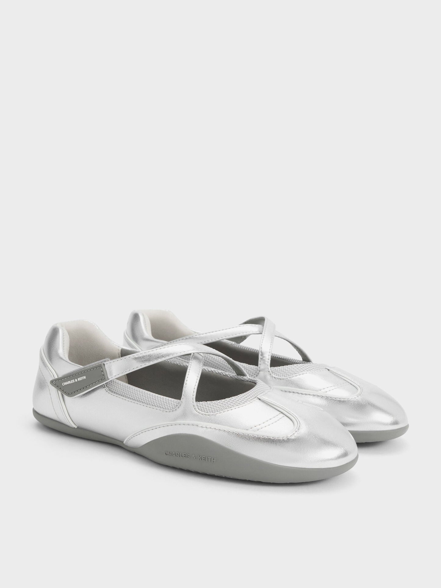 Mika Crossover Mary Jane Sneakers - Silver | CHARLES & KEITH