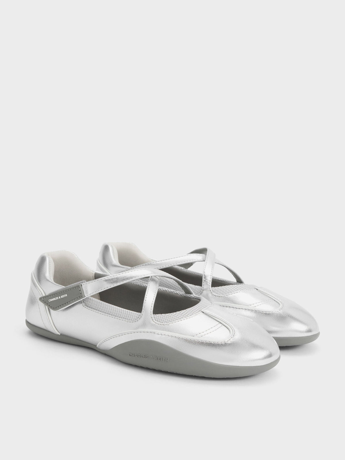 Mika Crossover Mary Jane Sneakers - Silver | CHARLES & KEITH
