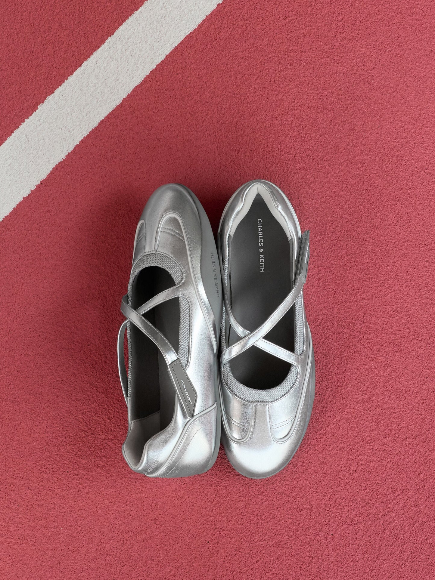 Mika Crossover Mary Jane Sneakers - Silver | CHARLES & KEITH