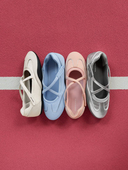 Mika Crossover Mary Jane Sneakers - Silver | CHARLES & KEITH