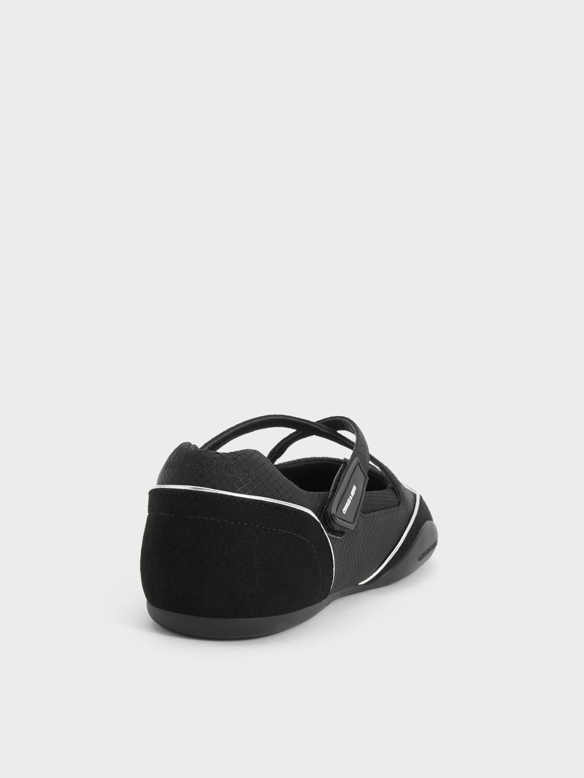 Mika Crossover Mary Jane Sneakers - Black Textured | CHARLES & KEITH