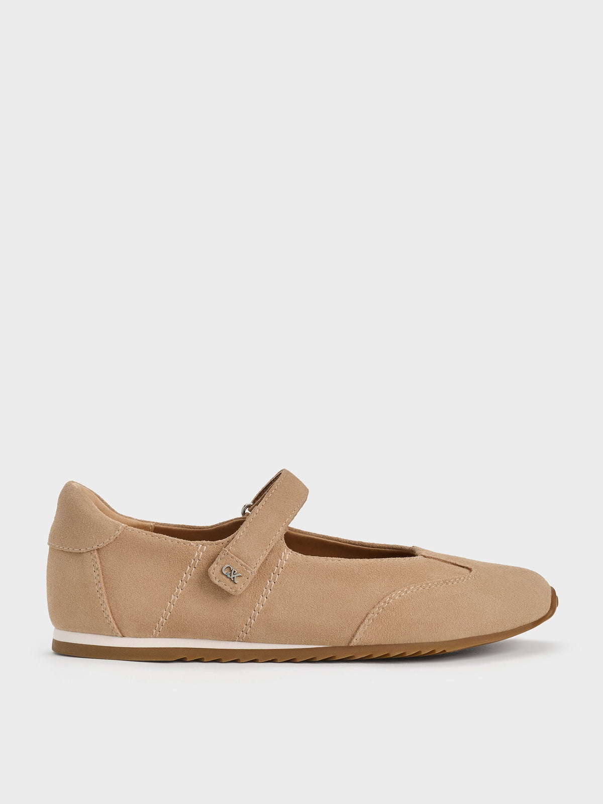 Jace Suede Mary Jane Sneakers - Beige | CHARLES & KEITH