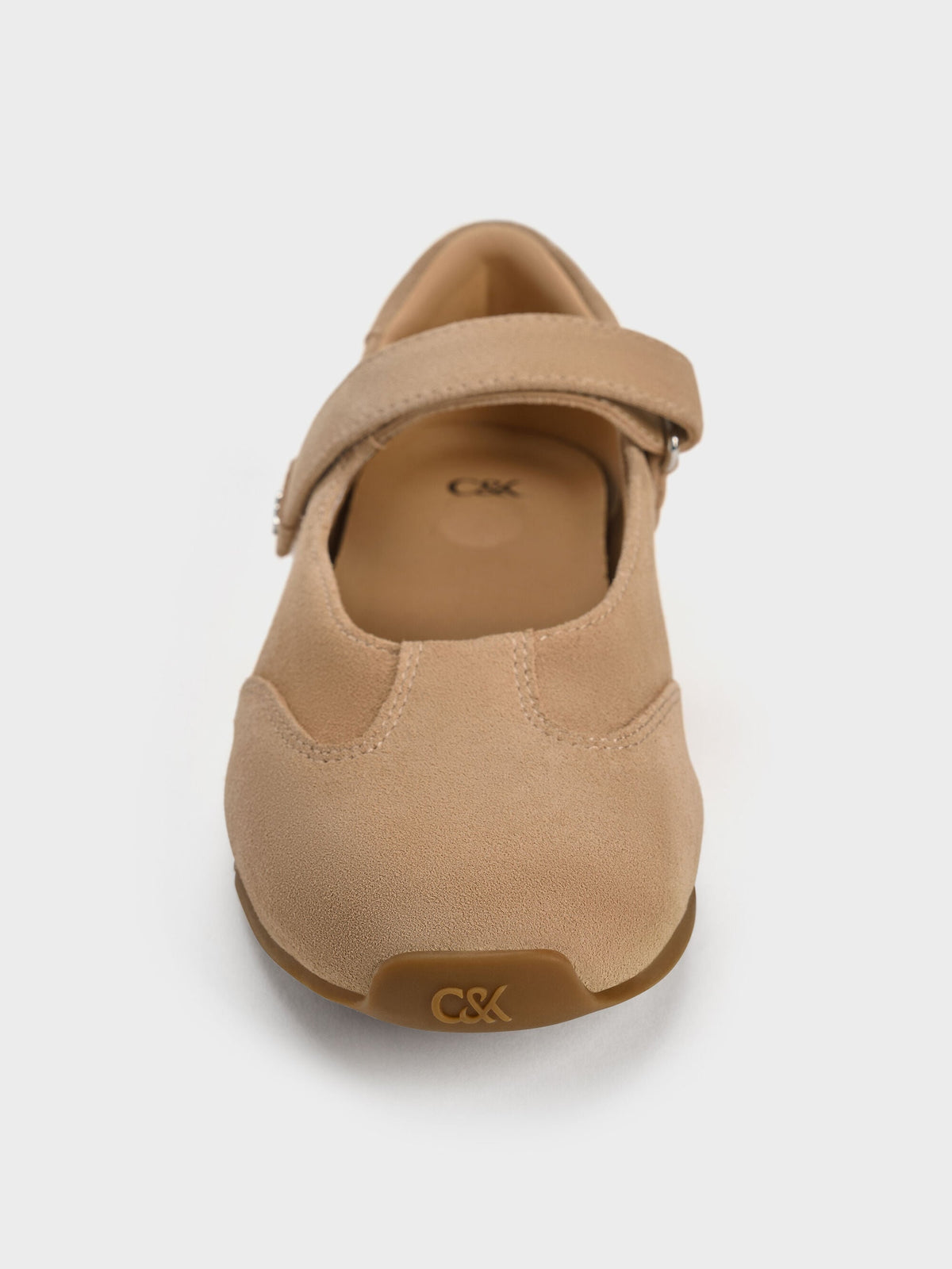 Jace Suede Mary Jane Sneakers - Beige | CHARLES & KEITH