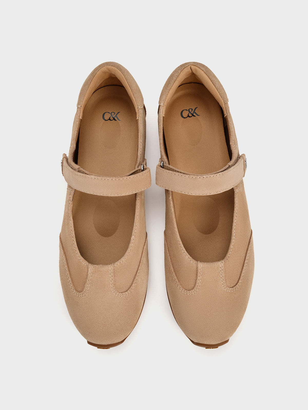 Jace Suede Mary Jane Sneakers - Beige | CHARLES & KEITH