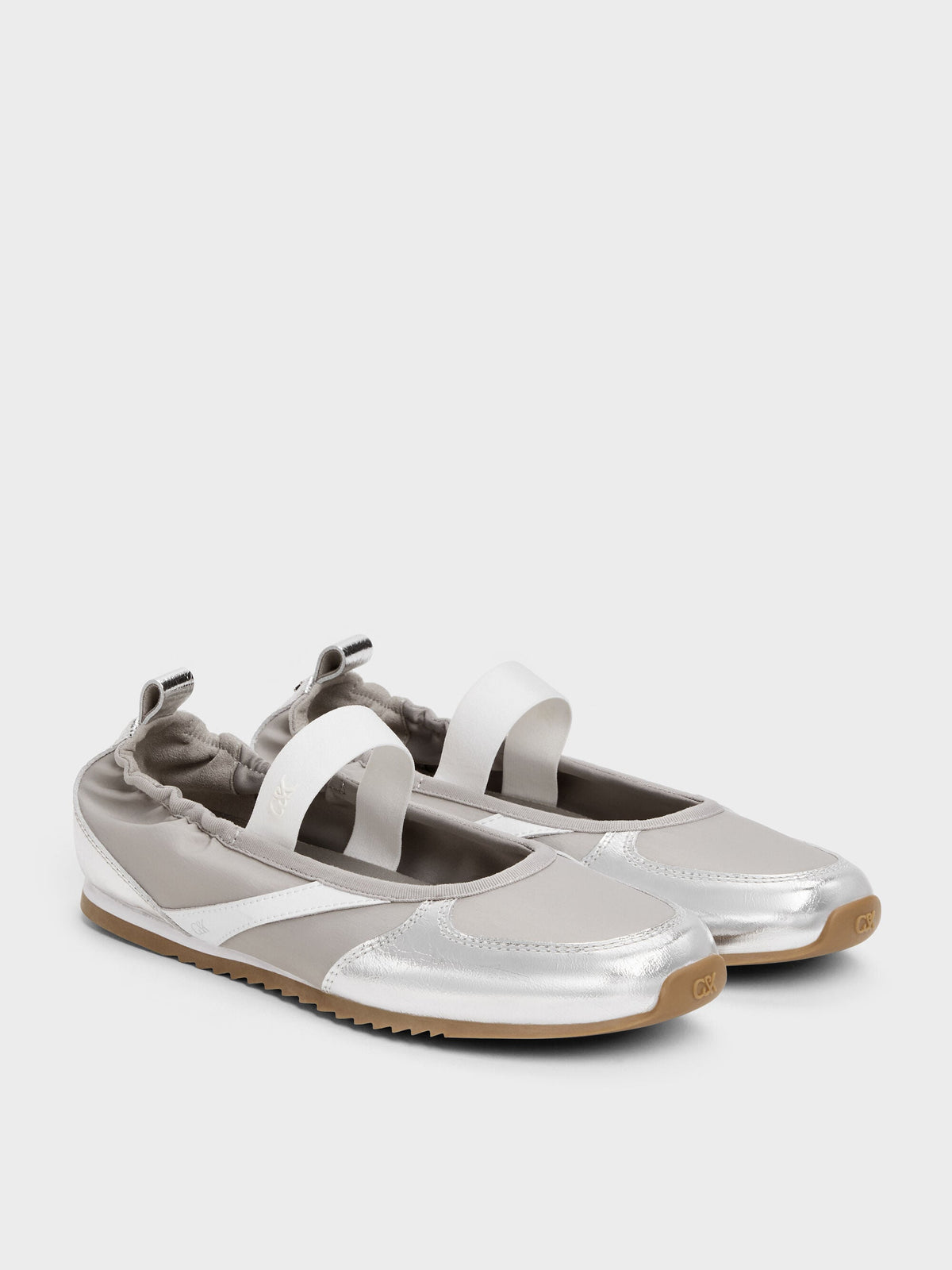Jace Metallic Leather Mary Jane Sneakers - Silver | CHARLES & KEITH