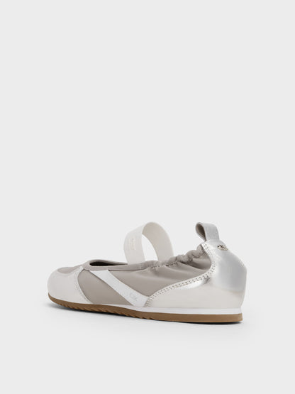 Jace Metallic Leather Mary Jane Sneakers - Silver | CHARLES & KEITH