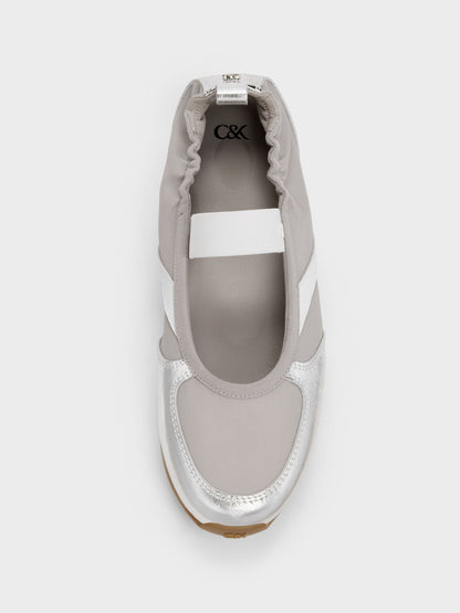 Jace Metallic Leather Mary Jane Sneakers - Silver | CHARLES & KEITH