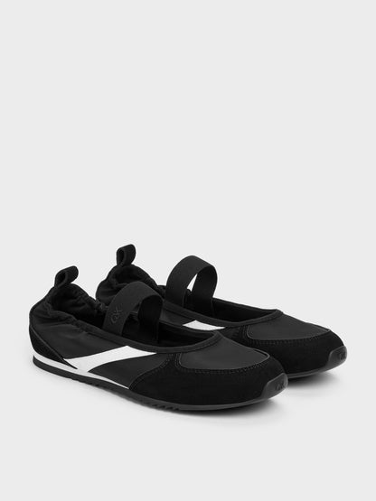 Jace Mary Jane Sneakers - Black Textured | CHARLES & KEITH