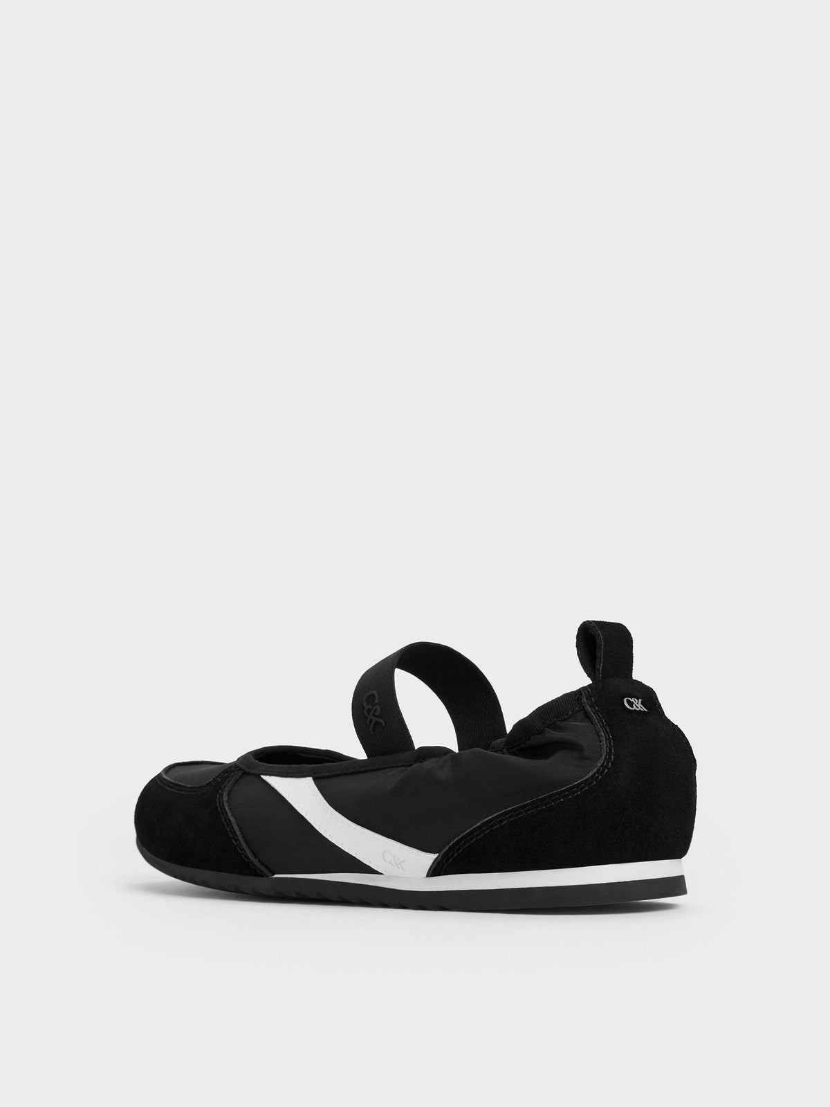 Jace Mary Jane Sneakers - Black Textured | CHARLES & KEITH
